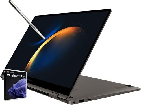 كمبيوتر محمول Samsung Galaxy Book3 360 2 في 1، شاشة لمس AMOLED 370Nits مقاس 15.6 بوصة، منصة Intel Evo الثالثة عشرة 12-Core i7-1360P، Intel Iris Xe Graphics، لوحة مفاتيح بإضاءة خلفية، بصمة الإصبع، Win11 PRO (16 جيجابايت | 2 تيرابايت SSD) in Kuwait