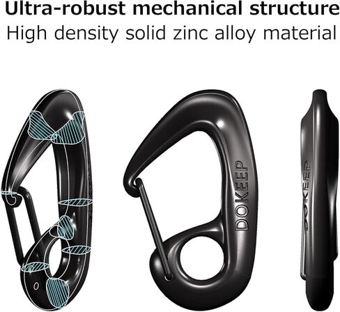 DOKEEP 5PCS 1.57 Inch Carabiner Snap Hooks Zinc Alloy Lightweight Durable Keychain Stylish Multifunctional Mini Spring Hook in Saudi Arabia