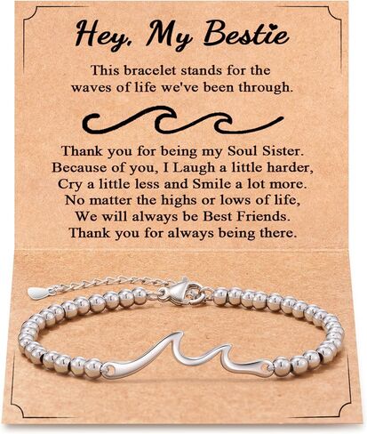 Tarsus Gift for Friends, The Waves of Life We've Through Together, Woman Friendship Gifts Idea, Wave Bracelet for Best Friend Bestie Soul Sister Christmas Valentines Day Birthday Gifts For Her in Saudi Arabia