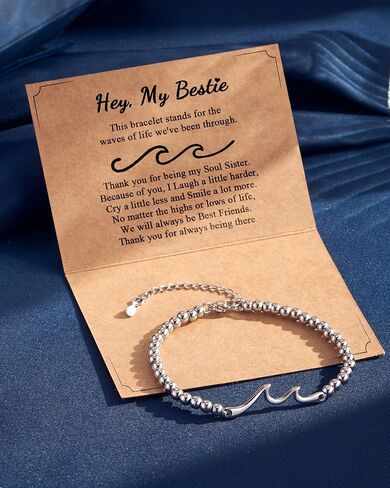 Tarsus Gift for Friends, The Waves of Life We've Through Together, Woman Friendship Gifts Idea, Wave Bracelet for Best Friend Bestie Soul Sister Christmas Valentines Day Birthday Gifts For Her in Saudi Arabia