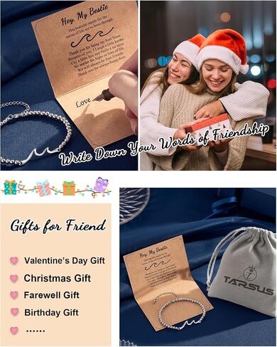 Tarsus Gift for Friends, The Waves of Life We've Through Together, Woman Friendship Gifts Idea, Wave Bracelet for Best Friend Bestie Soul Sister Christmas Valentines Day Birthday Gifts For Her in Saudi Arabia