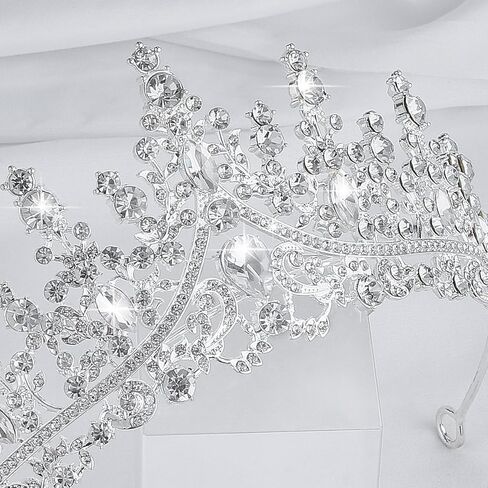 Makone Crowns for Women, Princess Tiaras for Girls, Queen Crown and Tiara for Wedding Birthday Pageant Bridal Prom(Silver) in Saudi Arabia