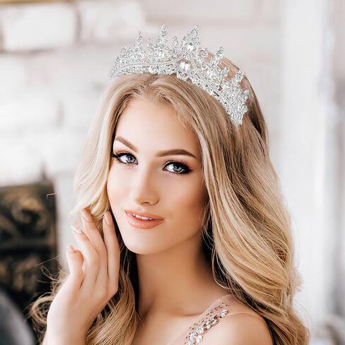 Makone Crowns for Women, Princess Tiaras for Girls, Queen Crown and Tiara for Wedding Birthday Pageant Bridal Prom(Silver) in Saudi Arabia