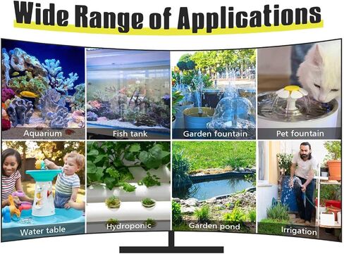 6699 Mini Submersible Water Pump 800GPH Ultra Quiet Fountain Pump with 6FT Power Cord 3 Nozzles for Fish Tank Pond Aquarium Hydroponics Water Removal AQP 800 in Kuwait