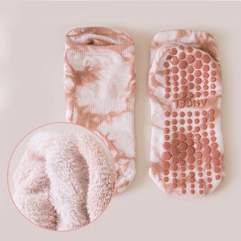 4 أزواج من الجوارب النسائية مع مقابض من كارفوند - جوارب مقاومة للانزلاق، جوارب بيلاتيس لزجة للنساء، جوارب غير قابلة للانزلاق مقاس 9-11 in Kuwait