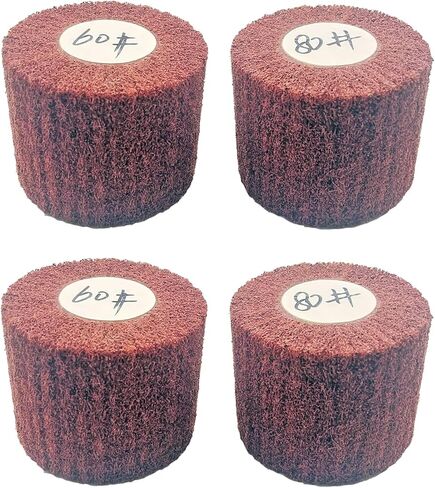 JONAS C 4 قطع 4.7 بوصة × 4 بوصة، طبلة عجلة تلميع وتلميع غير منسوجة، قطعتان 60# و2 قطعة 80#، للمعالجة السطحية للمعادن، والفولاذ المقاوم للصدأ، والفولاذ الكربوني، والألومنيوم، والحديد، والنحاس in Kuwait