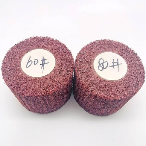 JONAS C 4 قطع 4.7 بوصة × 4 بوصة، طبلة عجلة تلميع وتلميع غير منسوجة، قطعتان 60# و2 قطعة 80#، للمعالجة السطحية للمعادن، والفولاذ المقاوم للصدأ، والفولاذ الكربوني، والألومنيوم، والحديد، والنحاس in Kuwait