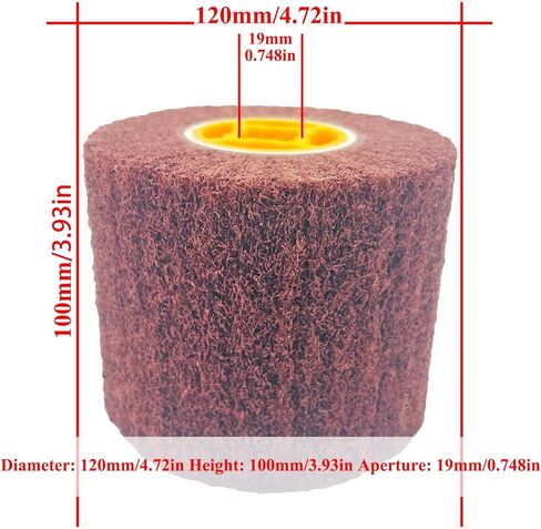 JONAS C 4 قطع 4.7 بوصة × 4 بوصة، طبلة عجلة تلميع وتلميع غير منسوجة، قطعتان 60# و2 قطعة 80#، للمعالجة السطحية للمعادن، والفولاذ المقاوم للصدأ، والفولاذ الكربوني، والألومنيوم، والحديد، والنحاس in Kuwait