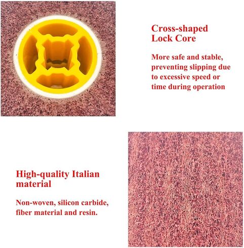 JONAS C 4 قطع 4.7 بوصة × 4 بوصة، طبلة عجلة تلميع وتلميع غير منسوجة، قطعتان 60# و2 قطعة 80#، للمعالجة السطحية للمعادن، والفولاذ المقاوم للصدأ، والفولاذ الكربوني، والألومنيوم، والحديد، والنحاس in Kuwait