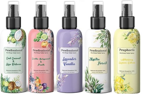 Pewfessional pre poop toilet spray, toilet odor eliminator, 4pack + 1Gift bottle, 2.5 Oz travel size in Saudi Arabia