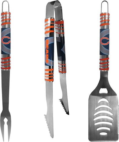مجموعة NFL Siskiyou Sports Fan Shop Chicago Bears Tailgater BBQ مكونة من 3 قطع بألوان الفريق in Kuwait
