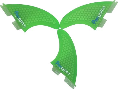 زعانف Pangaloo Surf Co Thruster Surf - زعانف ثلاثية - حجم صغير - صندوق زعانف FCSII (قرص العسل الأخضر) in Kuwait