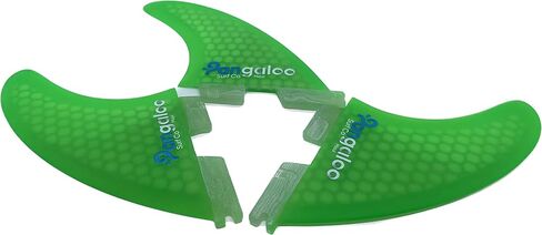 زعانف Pangaloo Surf Co Thruster Surf - زعانف ثلاثية - حجم صغير - صندوق زعانف FCSII (قرص العسل الأخضر) in Kuwait