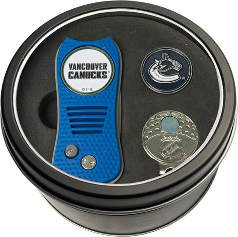 Team Golf NHL Gift Set Switchblade Divot Tool, Cap Clip, & 2 Double-Sided Enamel Ball Markers, Patented Design, Less Damage to Greens, Switchblade Mechanism in Saudi Arabia