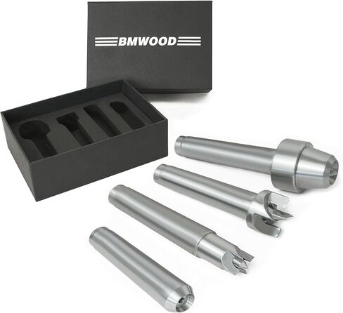 مجموعة مراكز BMWOOD Woodlathe MT1، مركز مباشر بقطر 1-1/4 بوصة ومركز محرك التاج بقطر 1/2 بوصة in Kuwait