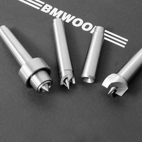 مجموعة مراكز BMWOOD Woodlathe MT1، مركز مباشر بقطر 1-1/4 بوصة ومركز محرك التاج بقطر 1/2 بوصة in Kuwait