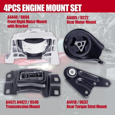 حامل محرك المحرك متوافق مع 2010-2013 Mazda 3 2.5L AUTO 2012-2015 Mazda 5 2.5L AUTO 2012-2013 Mazda 3 Sport 2.5L AUTOA4444 A4405 A4418 A4421 PW1K0174 in Kuwait