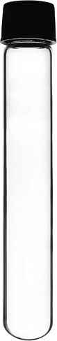 EISCO 12PK Test Tubes, 50ml - Bakelite Screw Cap with Rubber Liner - Borosilicate 3.3 Glass - 5.9" x 1" - Round Bottom - Leak Proof in Saudi Arabia