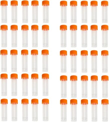 50 Pack 5ml Cryo Tubes，Plastic Graduated Vial Tube with Screw Caps,Small Test Sample Bottles Tubes Container with Lid，PP Material ，with Silica Gel Gasket (50) Bagged Blue and Orange in Saudi Arabia