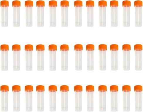 50 Pack 5ml Cryo Tubes，Plastic Graduated Vial Tube with Screw Caps,Small Test Sample Bottles Tubes Container with Lid，PP Material ，with Silica Gel Gasket (50) Bagged Blue and Orange in Saudi Arabia