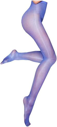 Long-Perfect Super Shimmery Oil Shiny Plus Footed Thigh High Sheer Hold Up Pantyhose Stockings 30 Den Tights in Saudi Arabia
