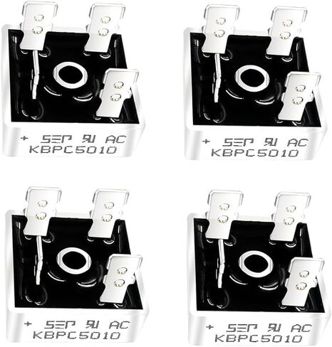 FAYLEZ 4PCS KBPC5010 Bridge Rectifier Diode 50A 1000V KBPC Single Phase, Full Wave 50 Amp 1000 Volt Electronic Silicon Diodes in Kuwait