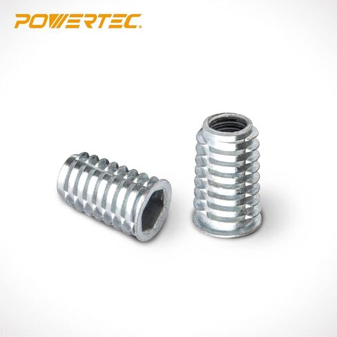 POWERTEC QTI1001 Threaded Inserts for Wood | 3/8"-16 Internal Threads, Zinc Alloy – 50 Pack in Saudi Arabia