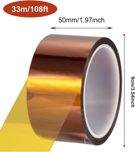 108ft Heat Tape,Heat Resistant Tape,Heat Transfer Tape,Thermal Tape,Sublimation Tape,Heat Vinyl Press Tape,No Residue,High Temperature Tape for Electronics,Soldering,Circuit Board (50mm 1Roll) in Saudi Arabia