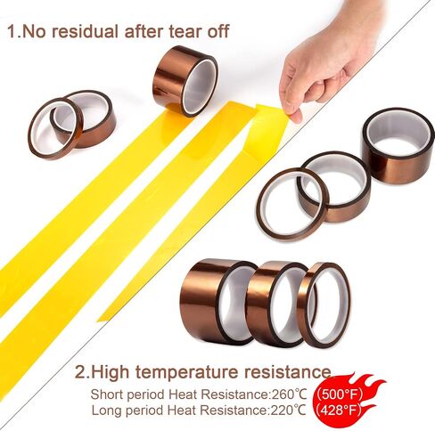 108ft Heat Tape,Heat Resistant Tape,Heat Transfer Tape,Thermal Tape,Sublimation Tape,Heat Vinyl Press Tape,No Residue,High Temperature Tape for Electronics,Soldering,Circuit Board (50mm 1Roll) in Saudi Arabia