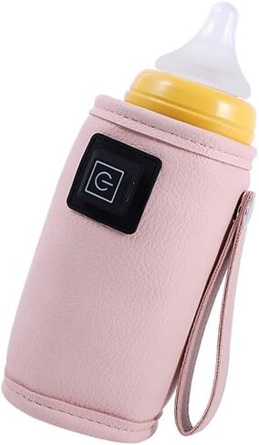 ihreesy Car USB Baby Bottle Warmer,Portable 5V Travel Milk Heater Cover USB Charging Milk Heat Keeper Travel Milk Bottle Warmer with 3 Gears Adjustable for Travel Camping Shopping,Pink in Saudi Arabia