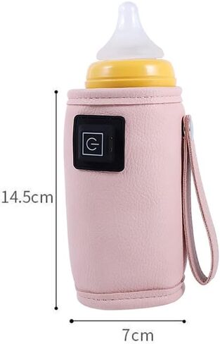 ihreesy Car USB Baby Bottle Warmer,Portable 5V Travel Milk Heater Cover USB Charging Milk Heat Keeper Travel Milk Bottle Warmer with 3 Gears Adjustable for Travel Camping Shopping,Pink in Saudi Arabia