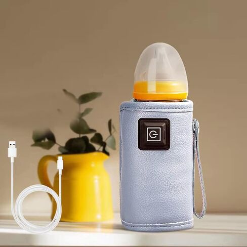 ihreesy Car USB Baby Bottle Warmer,Portable 5V Travel Milk Heater Cover USB Charging Milk Heat Keeper Travel Milk Bottle Warmer with 3 Gears Adjustable for Travel Camping Shopping,Pink in Saudi Arabia