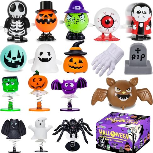 18 قطعة من هدايا حفلات الهالوين من إم جي بارتي، ألعاب الرياح لمستلزمات حفلات الأطفال، ألعاب متنوعة للقفز والمشي على مدار الساعة، مكافآت الفصل الدراسي، جوائز المكافآت، حشو حقيبة جودي in Kuwait
