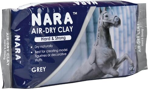 طين نارا الجاف بالهواء (الصلب والقوي)، 500 جرام. (1.1 رطل) قالب للنحت والطلاء - سهل الاستخدام (أبيض) in Kuwait