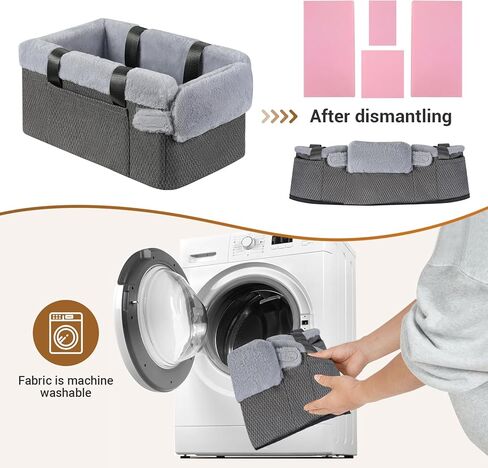 Center Console Dog Car Seat,More Stable Armrest Pet Car Booster Seat,Puppy Travel Bed for Car(Gray) in Kuwait