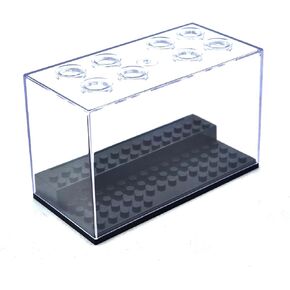 Display Case Box for Minifigure Action Figure, Clear Acrylic Building Block Display Box for Lego, Stackable Dustproof Storage Container with 2 Steps for Collectible Figurines, Fit for Lego Lovers in Saudi Arabia