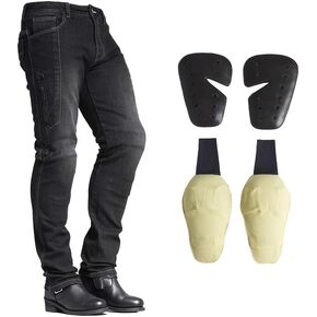 Basic Fit Vented Motorcycle Pants for Men - Korean Made Aramid Lined Protective Jeans with CE Armor MJ-1617-2 in Saudi Arabia