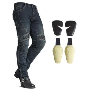 Accordion Jogger Motorcycle Pants for Men - Korean Made Aramid Lined Protective Jeans with CE Armor MJ-1604-2 in Saudi Arabia
