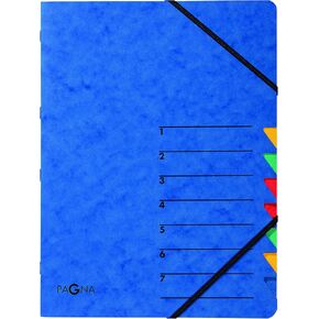 Easy 24061-02 ملف فهرس/لوح حبيبي/A4/7 أقسام/فهرس ملون/غطاء أزرق in Kuwait