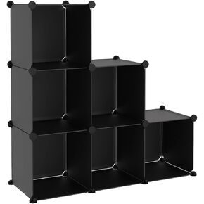 15 Cube Modular Storage Organizer with Durable Waterproof Polypropylene and Steel Frame for Home Organization Clear 12.4 x 37.0 x 48.6 in (Black 12.4 x 37.2 x 36.6 in) in Kuwait
