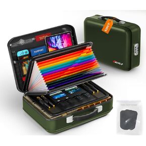 Fireproof Document Box with Lock, 5200°F Fireproof Water Resistant Hard Case File Organizer Safe Box for Important Documents, Certificates, Laptop, Passports (Black) in Kuwait