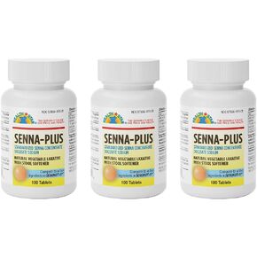 GeriCare Senna Plus Natural Laxative with Stool Softener, Docusate Sodium 50mg, Sennosides 8.6mg, (200 Tablets) in Kuwait
