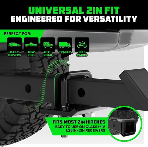 Rhino USA Hitch Tightener مشبك مضاد للخشخشة مع وسادة كاتم الصوت (لوصلات 1.25 و2 بوصة) مثبت وصلة مقطورة فولاذية شديدة التحمل - كاتم صوت واقٍ مقاوم للطقس ومضاد للصدأ لجهاز الاستقبال in Kuwait