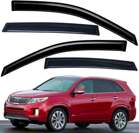 Lightronic Extra Durable in-Channel Auto Vent Window Visor, Fits 2011-2015 Kia Sorento, UV Protection Rain Guard, Original Wind Deflector, No-Drill Easy Install, Dark Smoke, 4-Pcs in Saudi Arabia