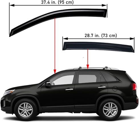 Lightronic Extra Durable in-Channel Auto Vent Window Visor, Fits 2011-2015 Kia Sorento, UV Protection Rain Guard, Original Wind Deflector, No-Drill Easy Install, Dark Smoke, 4-Pcs in Saudi Arabia