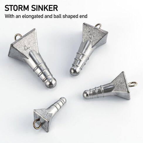 Dr.Fish 5 Pack Storm Sinker Hatteras Surf Fishing Weight Pyramid Sinker Beach Casting Saltwater Surf Fishing Sinker for Sea Fishing Bottom Holder in Saudi Arabia