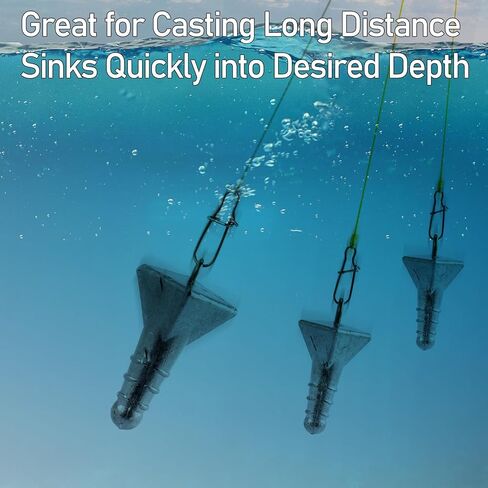 Dr.Fish 5 Pack Storm Sinker Hatteras Surf Fishing Weight Pyramid Sinker Beach Casting Saltwater Surf Fishing Sinker for Sea Fishing Bottom Holder in Saudi Arabia
