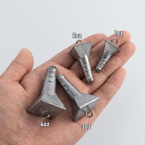 Dr.Fish 5 Pack Storm Sinker Hatteras Surf Fishing Weight Pyramid Sinker Beach Casting Saltwater Surf Fishing Sinker for Sea Fishing Bottom Holder in Saudi Arabia