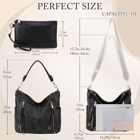 Chase Chic Hobo Bag for Women, PU Ladies Purse Handbags Trendy Crossbody Shoulder Bucket Bag for Work,Travel in Kuwait
