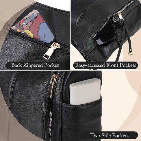 Chase Chic Hobo Bag for Women, PU Ladies Purse Handbags Trendy Crossbody Shoulder Bucket Bag for Work,Travel in Kuwait